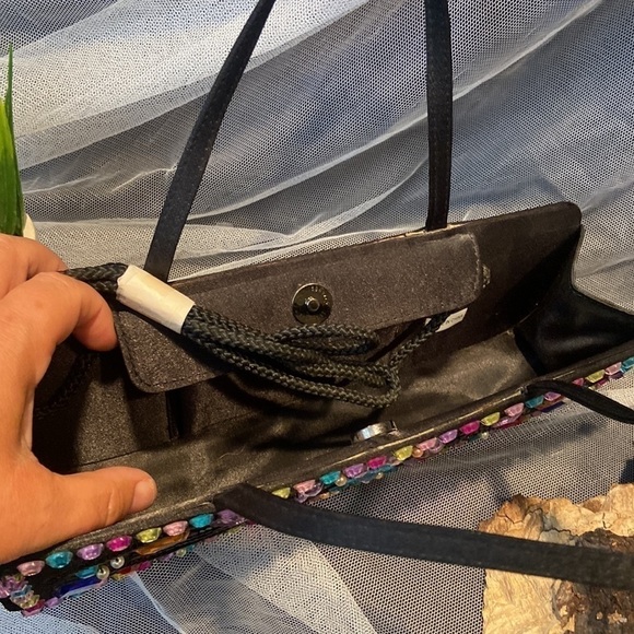 Blingy Black with Colorful Crystals mini  Bag - Picture 4 of 5